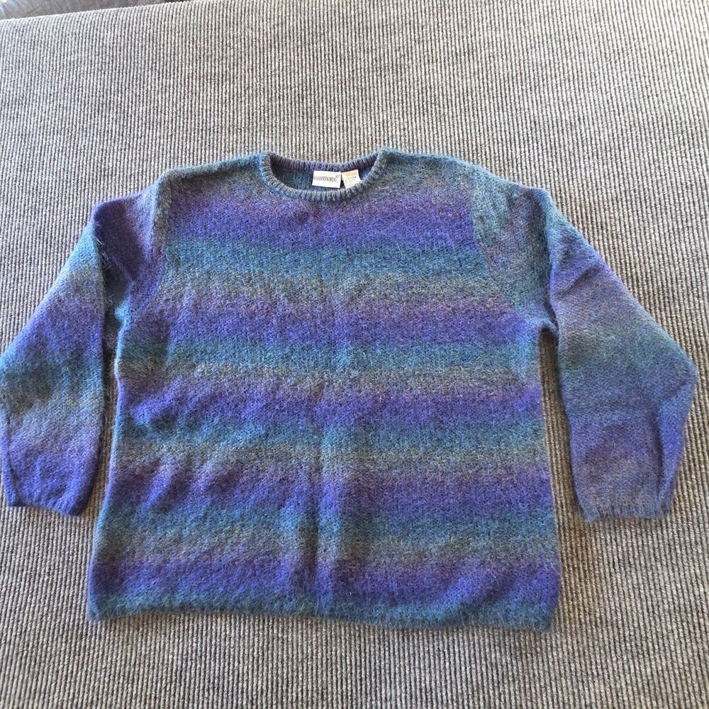 Vintage Fashion Bug Sweater Fuzzy Soft Mohair Blend Chunky Knit Size 22/24W